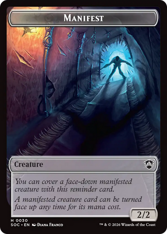 Elemental (0020) // Manifest Double-Sided Token [Secrets of Strixhaven Commander Tokens]