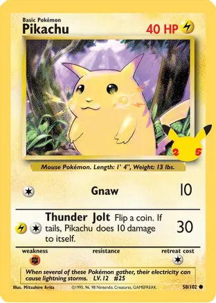 Pikachu (58/102) (25th Anniversary) (Jumbo Card) [Celebrations: 25th A