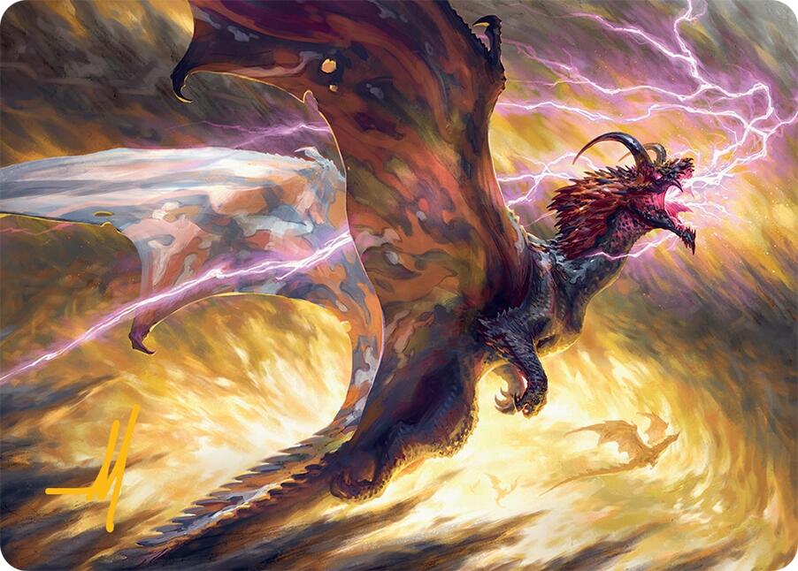 Stormscale Scion Art Card (17/54) (Gold-Stamped Signature) [Tarkir: Dragonstorm Art Series]
