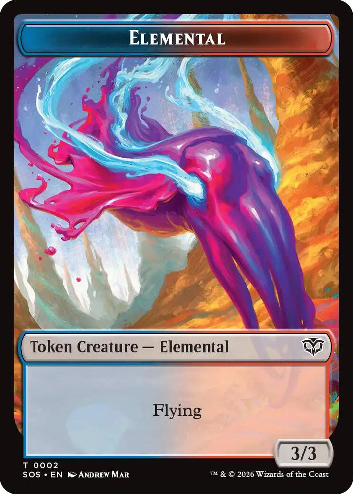Dragon Illusion // Elemental (0002) Double-Sided Token [Secrets of Strixhaven Commander Tokens]