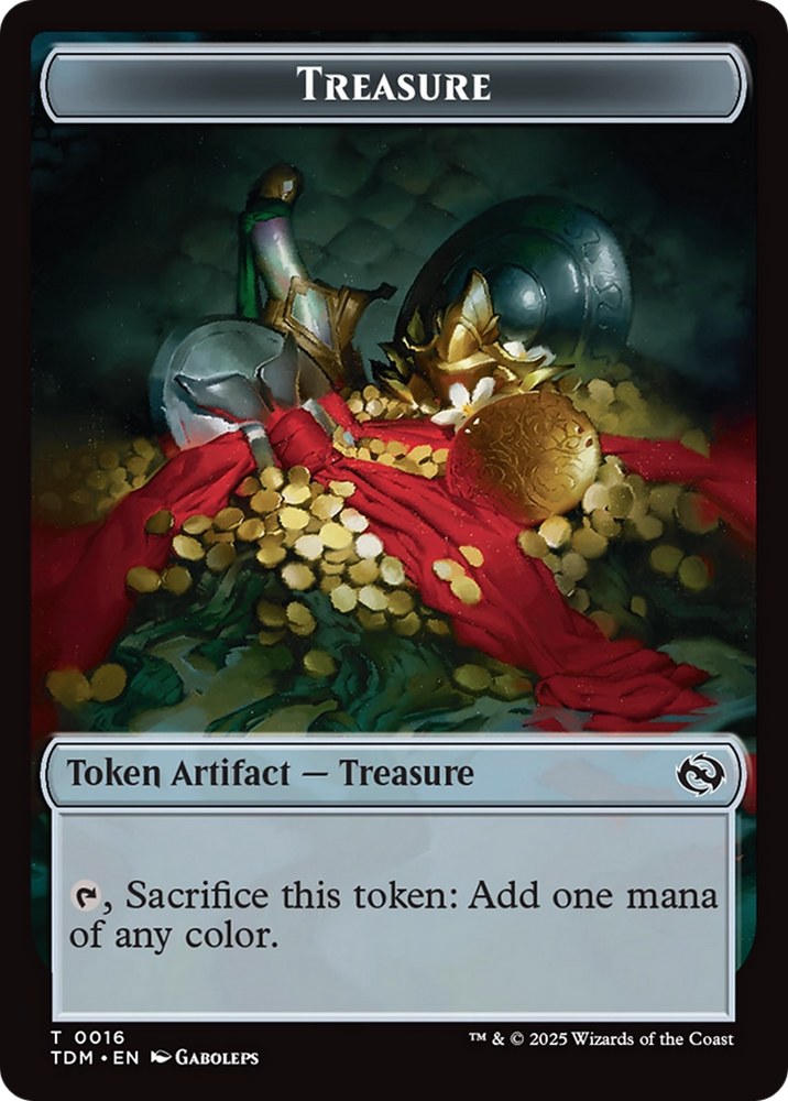 Zombie Druid // Treasure Double-Sided Token [Tarkir: Dragonstorm Tokens]