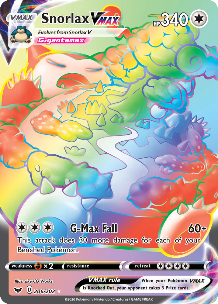 Snorlax VMAX ホロレア 340HP Snorlax VMAX (206/202) [Sword & Shield: Base Set]