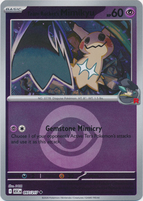 Team Rocket's Mimikyu (097/217) (Energy Symbol Pattern) [Mega Evolution: Ascended Heroes]
