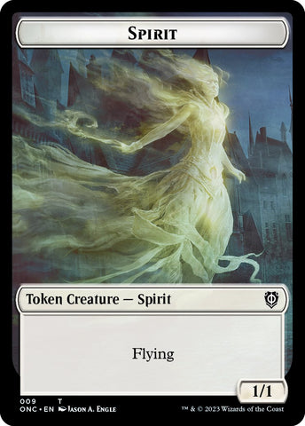 Human // Spirit Double-Sided Token [Phyrexia: All Will Be One Commander Tokens]