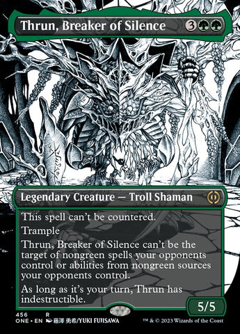 Thrun, Breaker of Silence (Borderless Manga Step-and-Compleat Foil) [Phyrexia: All Will Be One]