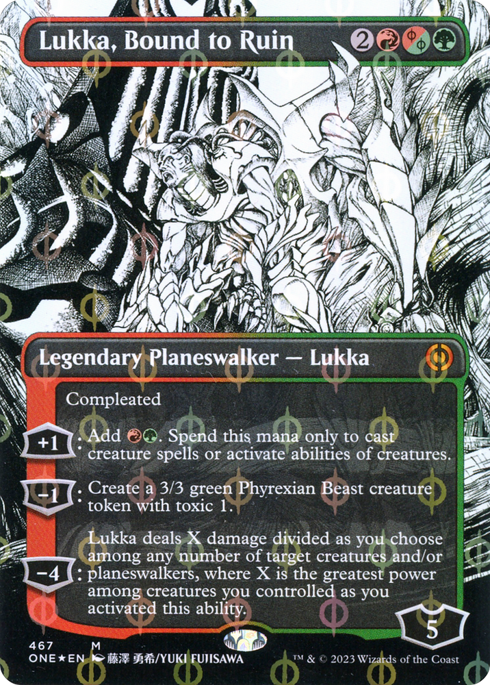 Lukka, Bound to Ruin (Borderless Manga Step-and-Compleat Foil) [Phyrexia: All Will Be One]