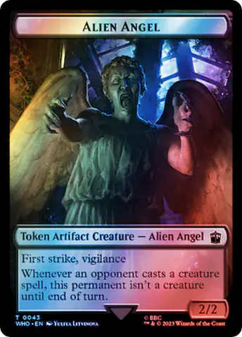 Alien Angel // Clue (0053) Double-Sided Token (Surge Foil) [Doctor Who Tokens]