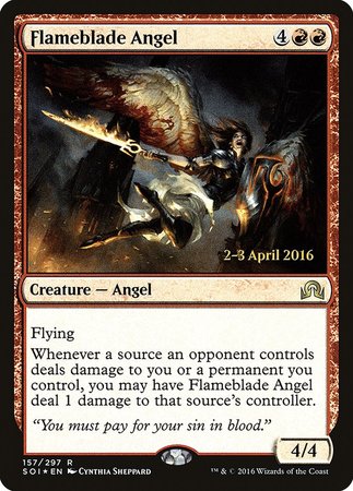 Flameblade Angel [Shadows over Innistrad Promos]