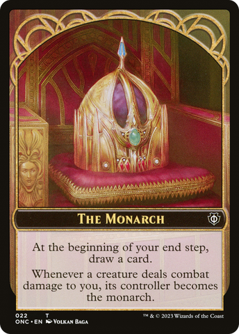 The Monarch // Golem Double-Sided Token [Phyrexia: All Will Be One Commander Tokens]
