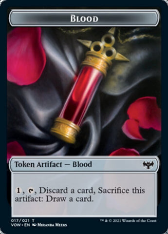 Blood // Emblem - Chandra, Dressed to Kill Double-sided Token [Innistrad: Crimson Vow Tokens]