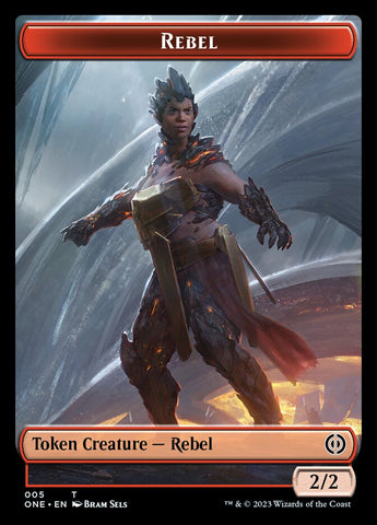 Rebel // Phyrexian Germ Double-Sided Token [Phyrexia: All Will Be One Commander Tokens]