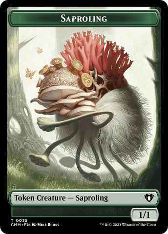 Saproling // Cat (0005) Double-Sided Token [Commander Masters Tokens]