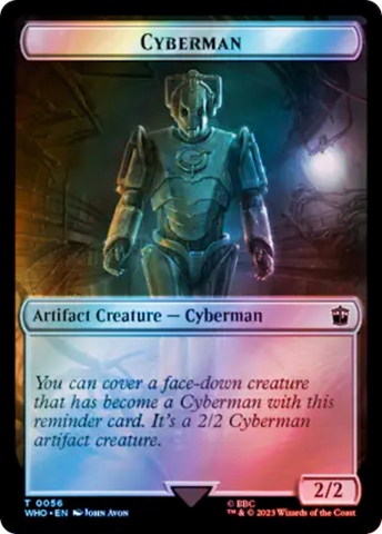 Alien Rhino // Cyberman Double-Sided Token (Surge Foil) [Doctor Who Tokens]