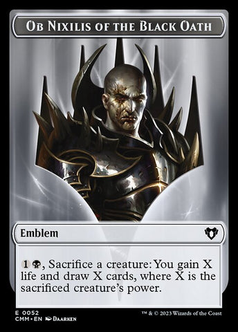 Eldrazi // Emblem - Ob Nixilis of the Black Oath Double-Sided Token [Commander Masters Tokens]