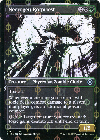 Necrogen Rotpriest (Borderless Ichor Step-and-Compleat Foil) [Phyrexia: All Will Be One]