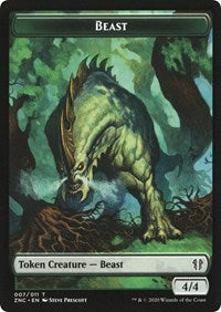 Beast // Saproling Double-sided Token [Commander: Zendikar Rising Tokens]