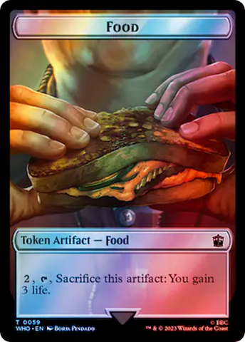 Alien Angel // Food (0059) Double-Sided Token (Surge Foil) [Doctor Who Tokens]