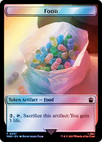 Alien Angel // Food (0057) Double-Sided Token (Surge Foil) [Doctor Who Tokens]