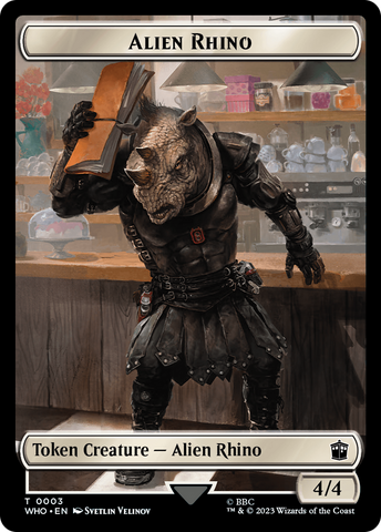 Alien Rhino // Clue (0021) Double-Sided Token [Doctor Who Tokens]
