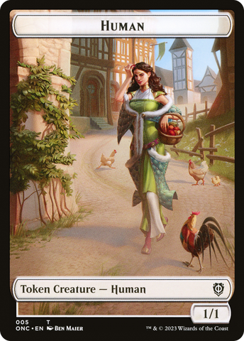 Human // Spirit Double-Sided Token [Phyrexia: All Will Be One Commander Tokens]
