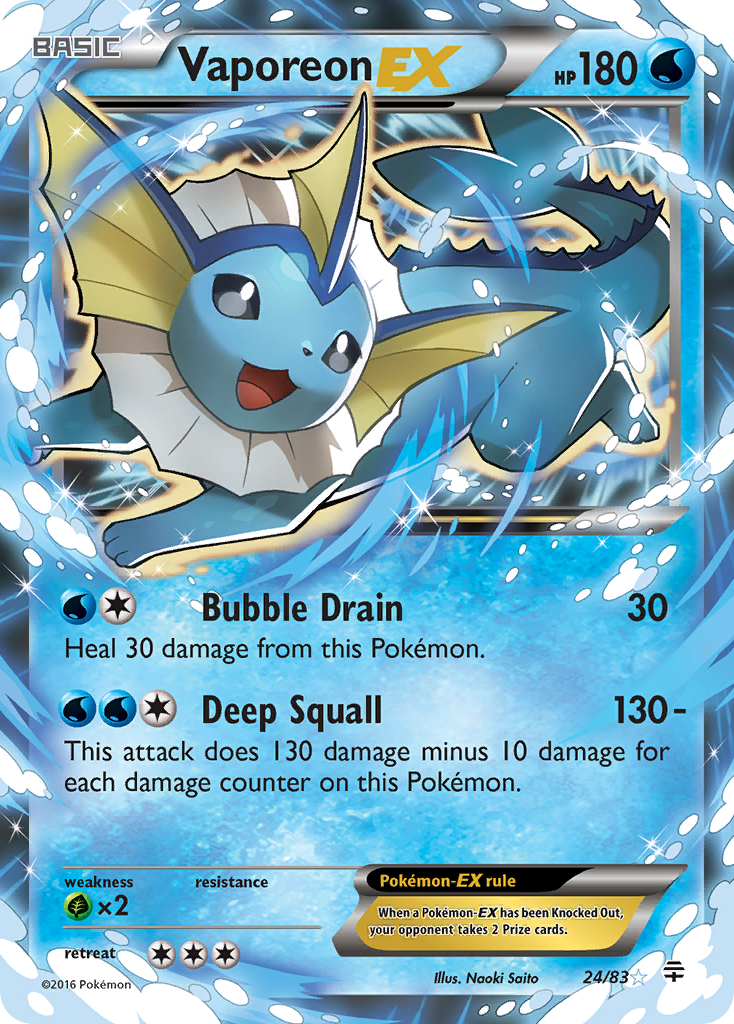 ポケモンカード Vaporeon EX 24/83 sr Vaporeon EX (24/83) [XY: Generations]