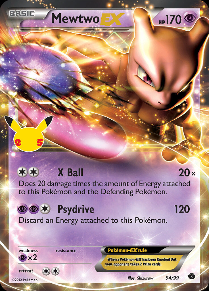 Mewtwo EX 25th ANNIVERSARY Promo Pokémon Mewtwo EX (54/99) [Celebrations: 25th Anniversary - Classic Collection