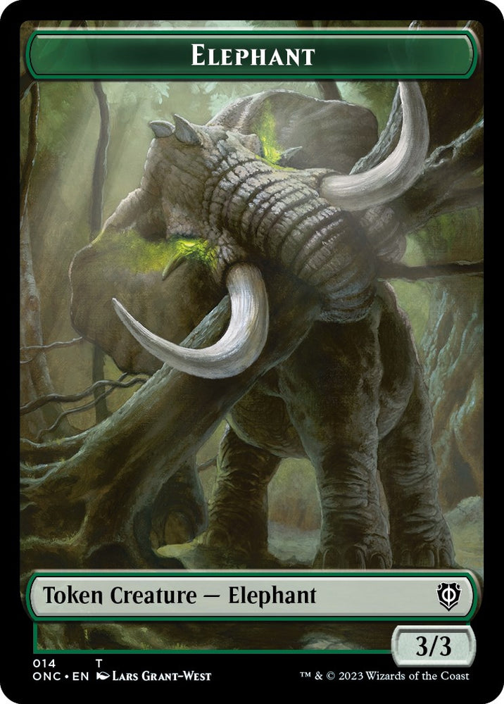 Human Soldier // Elephant Double-Sided Token [Phyrexia: All Will Be One Commander Tokens]