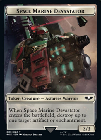 Soldier (002) // Space Marine Devastator Double-sided Token (Surge Foil) [Universes Beyond: Warhammer 40,000 Tokens]